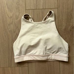 Lululemon pale light pink glow high neck energy sports bra EUC